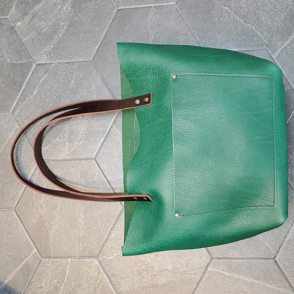 Portland Leather BACALAR Premium Large classic pebbled tote bag Brand NEW, Never